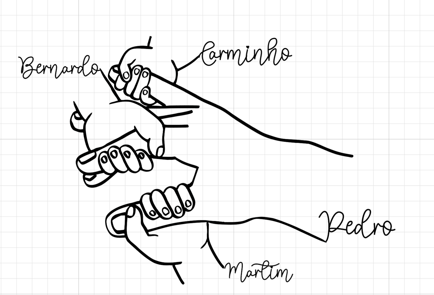 Hoodies Pai & filhos "Loving hands" (3 filhos)