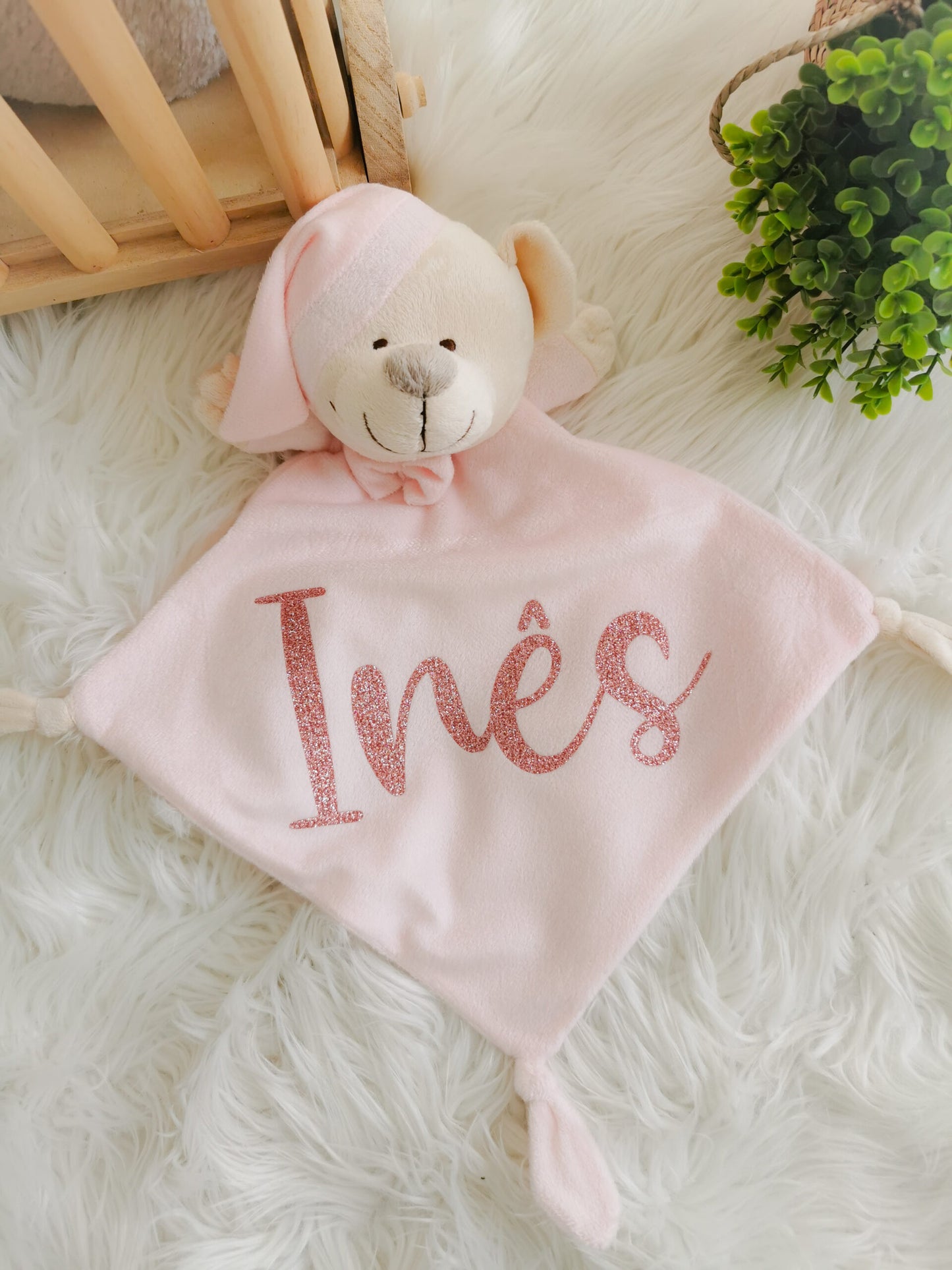 Doudou personalizado com nome do bebé