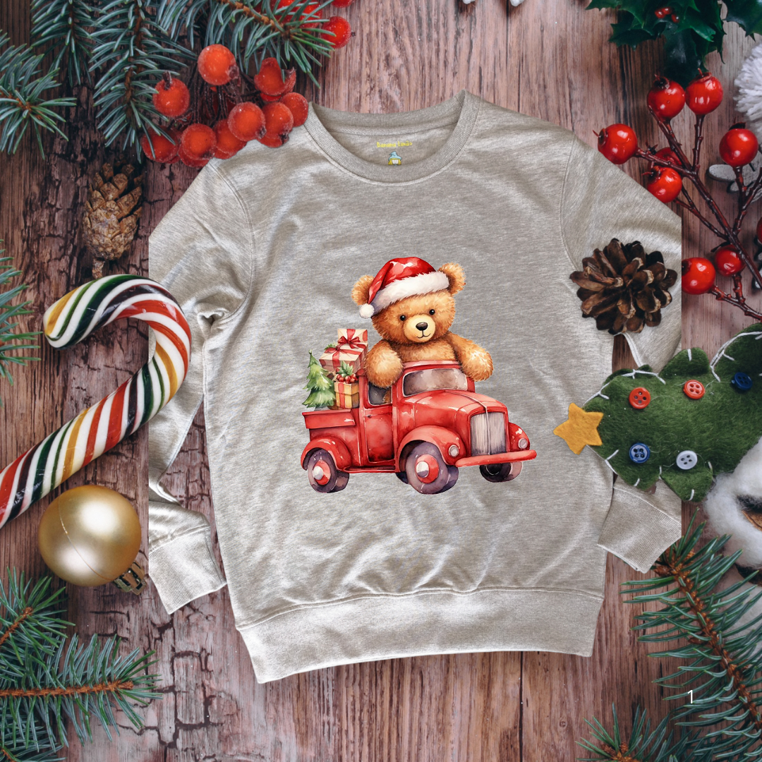 Sweatshirt "Teddy Christmas Car"