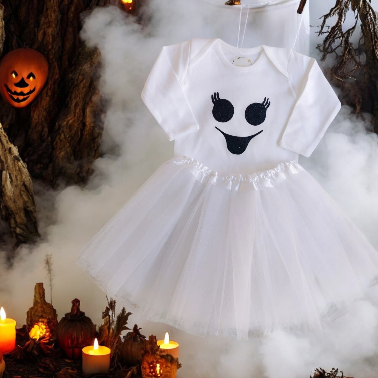 Conjunto body & tule "Halloween Baby Boo"