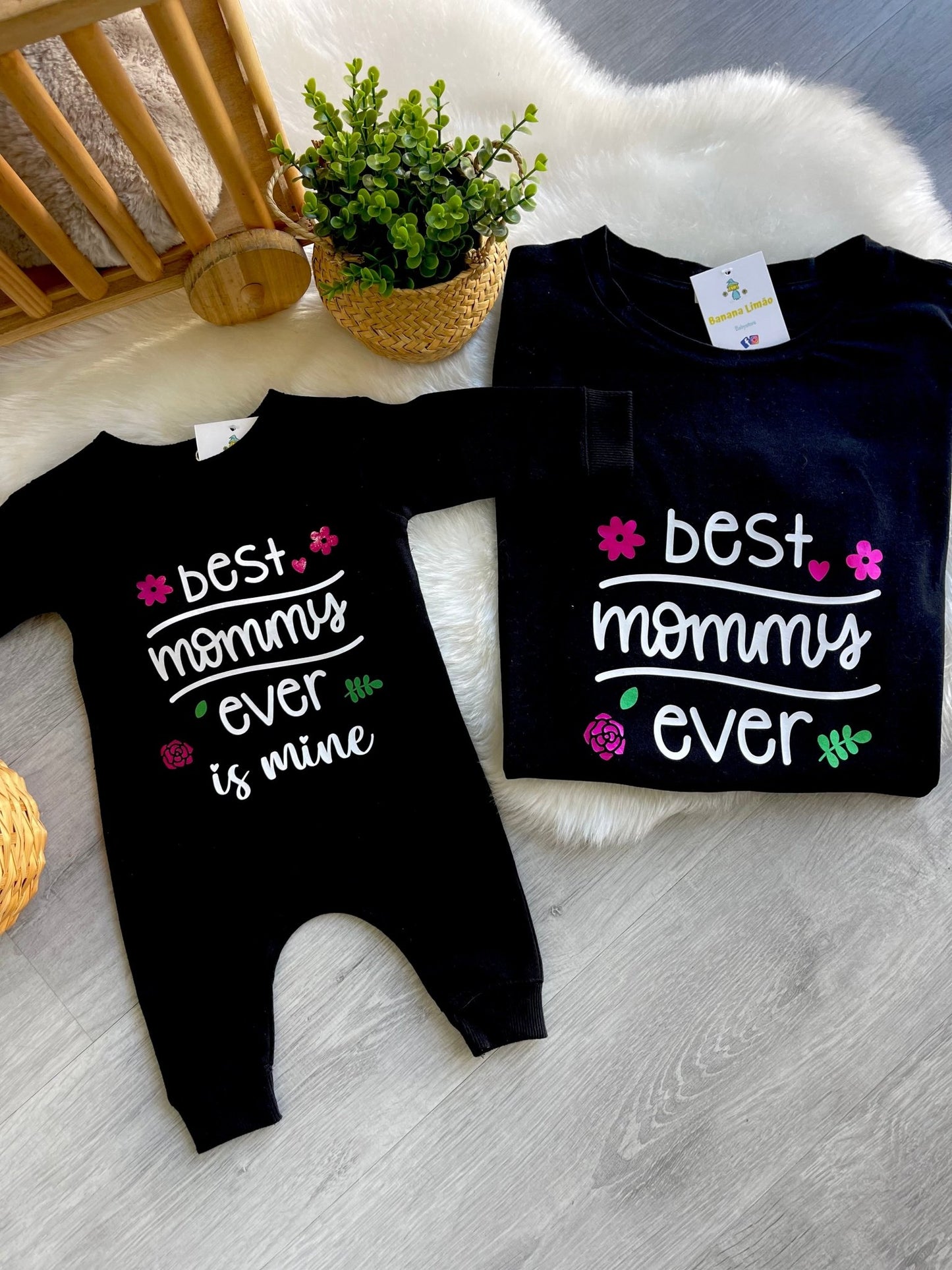 Babygrow "Best mommys ever is mine" - Banana Limão