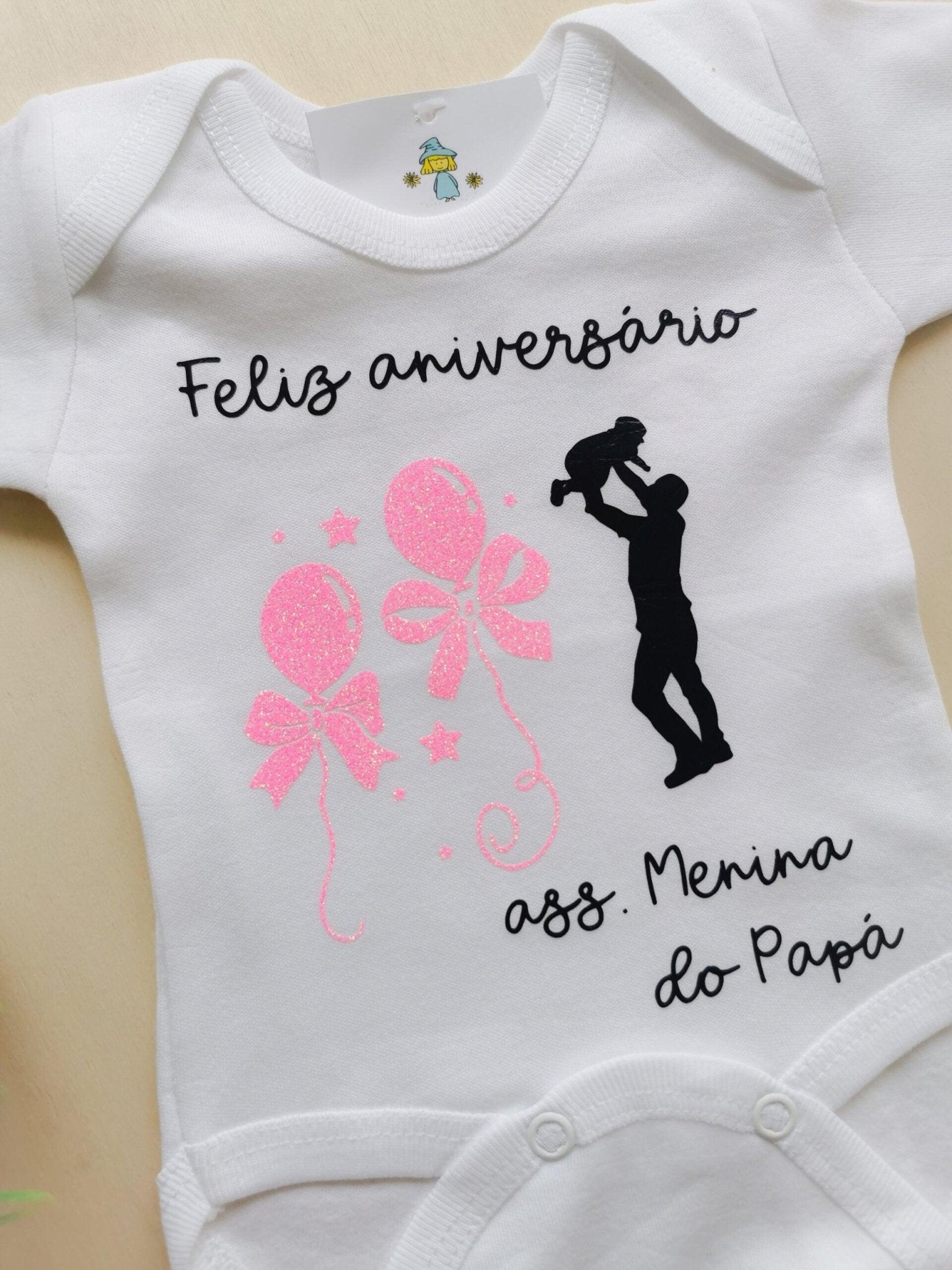 Body "Feliz Aniversário - Menina do Papá" - Banana Limão