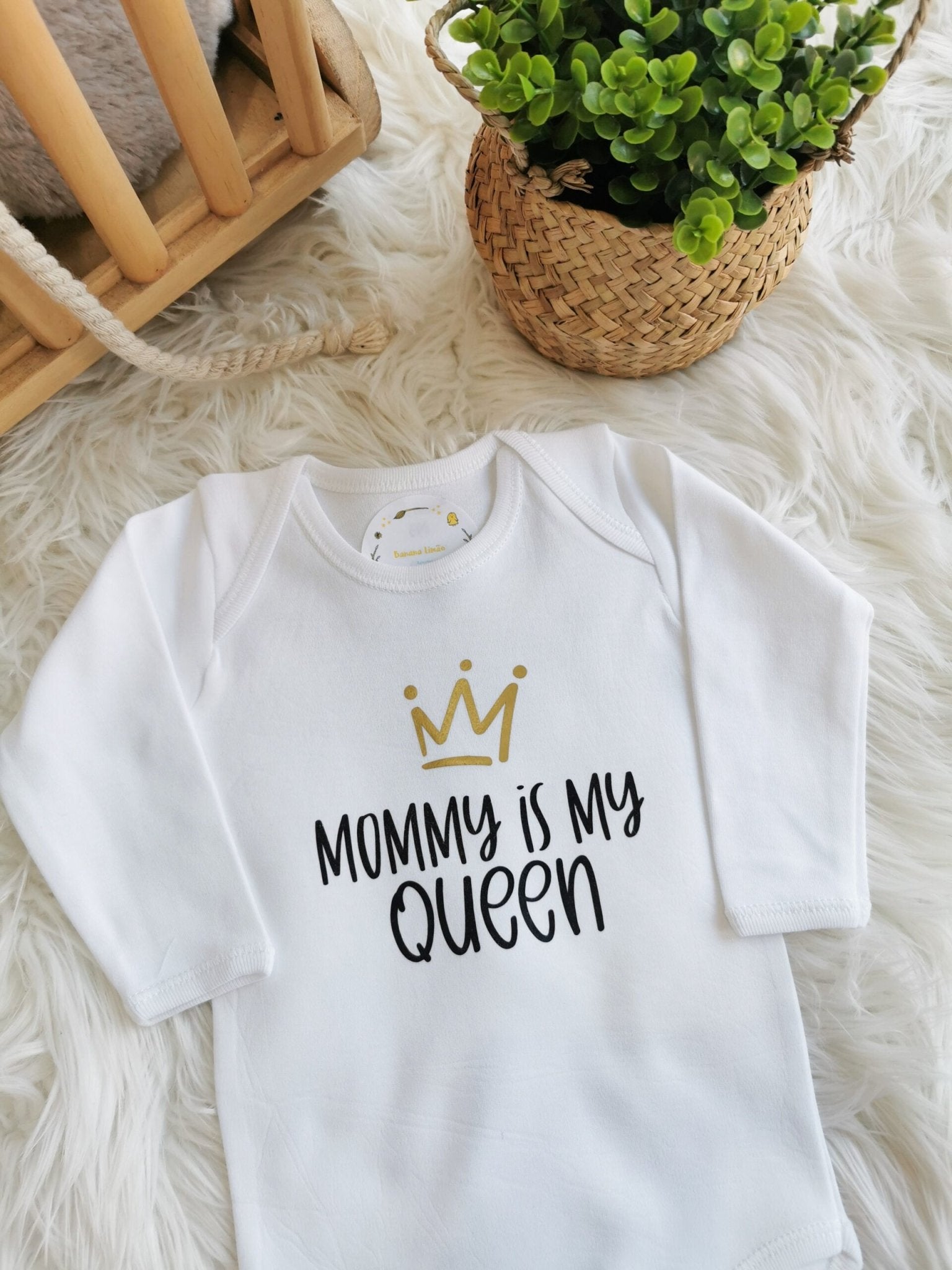 Body "Mommy is my Queen" - Banana Limão