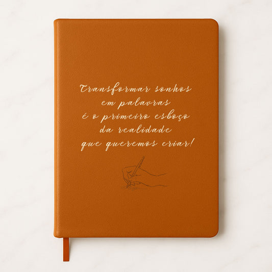 Caderno de edição premium com gravação exclusiva (A5)