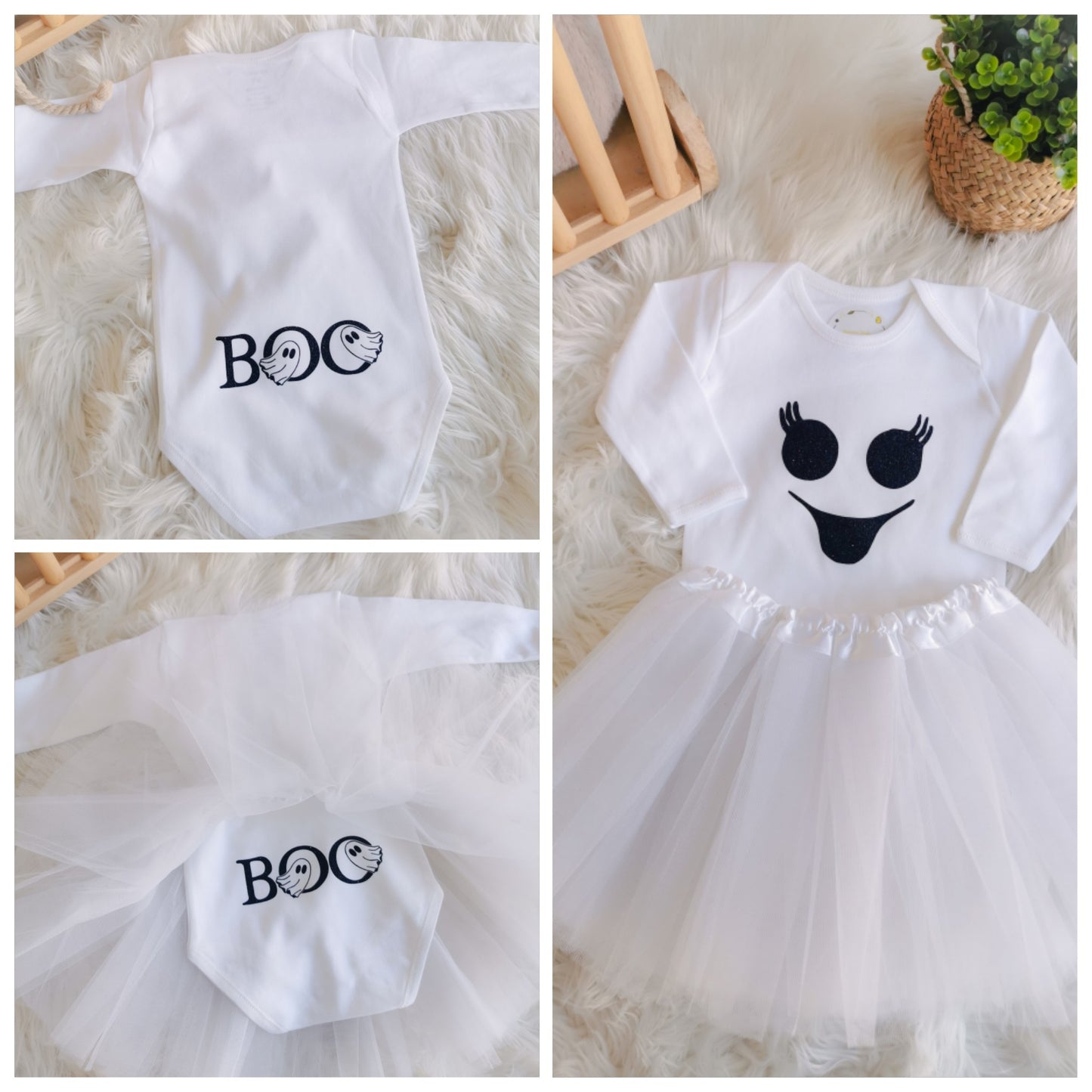 Conjunto body & tule "Halloween Baby Boo"