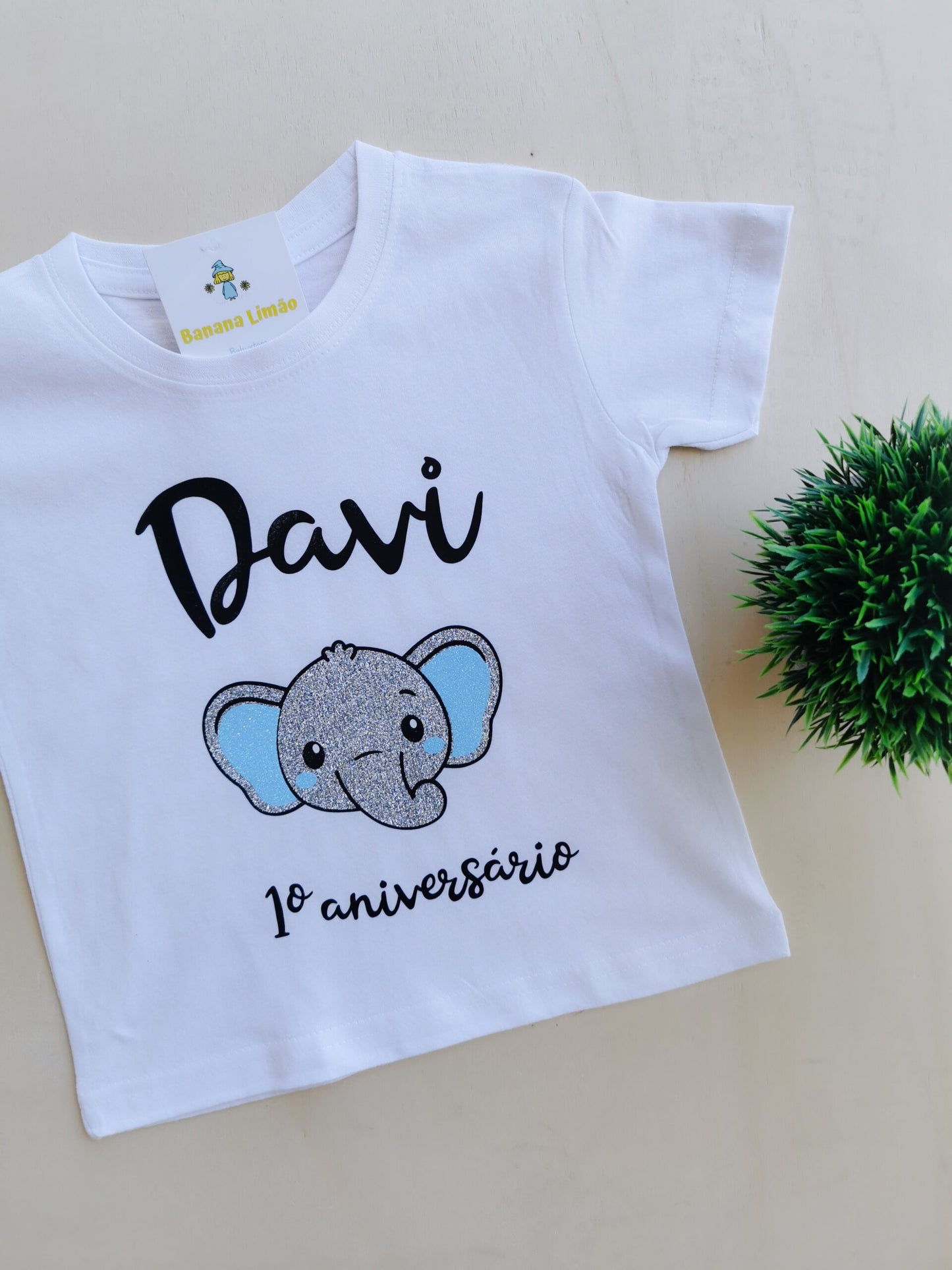 T-shirt Personalizada "O Meu Aniversário" - Tema Elefante