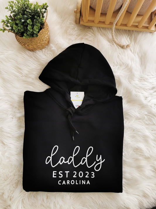 Hoodie "daddy (EST (ano) & nome bebé)