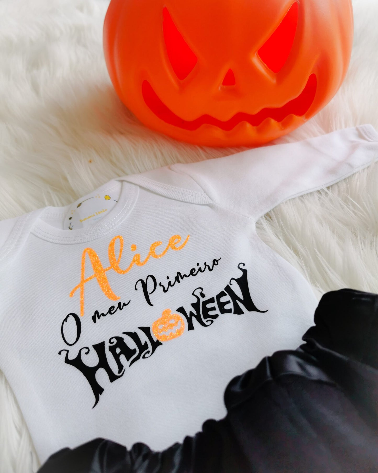 Conjunto body & tule "O meu Primeiro Halloween"