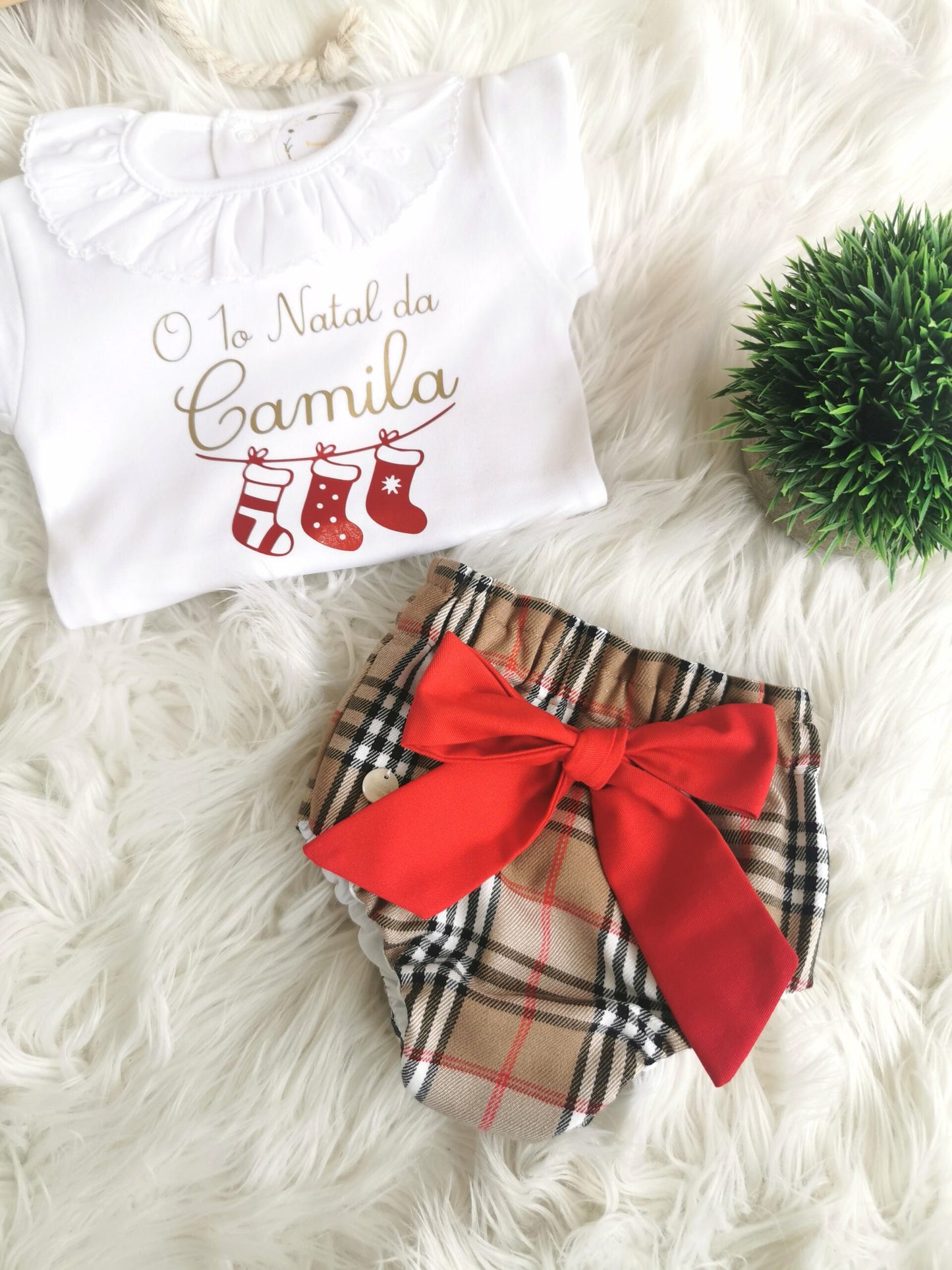 Conjunto "Red Christmas Bow Tie"