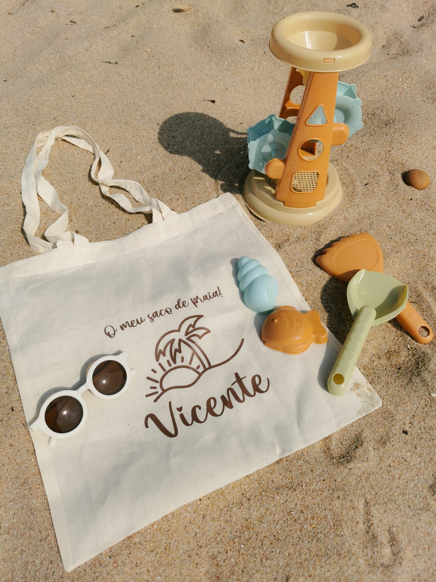 Set de praia com moínho & tote bag personalizado