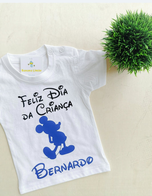 Tshirt ou body "Feliz dia da Criança" - Modelo Mickey silhouette